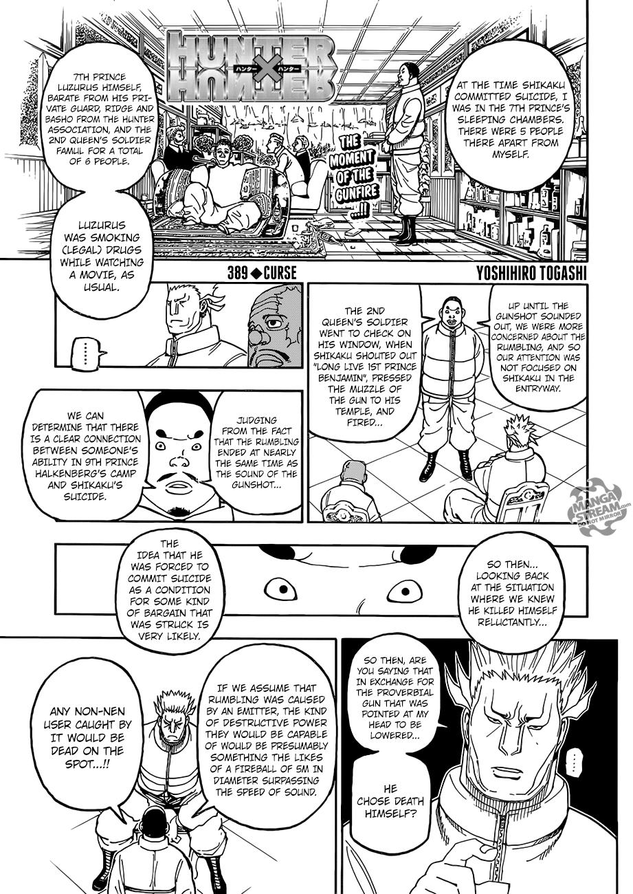 Hunter X Hunter, Chapter 389 - Hunter X Hunter Manga Online